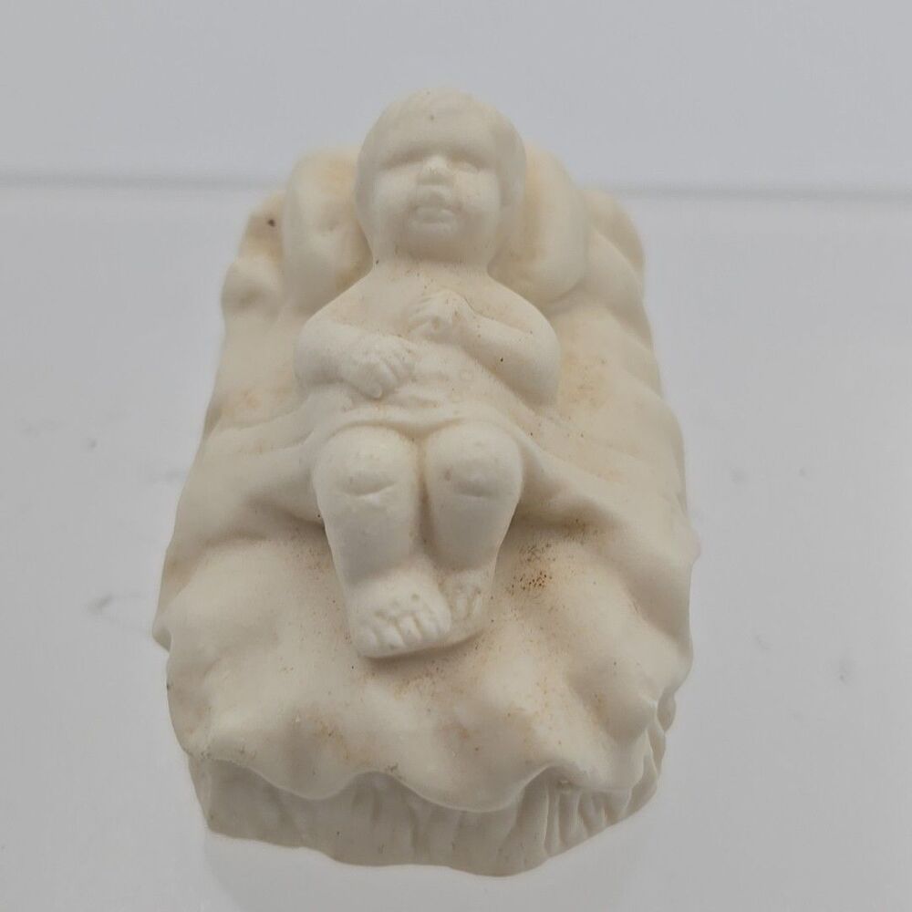 White Ceramic Nativity Scene Baby Jesus 2" Figurine  Unbranded Replacement